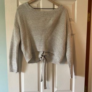 Express Cropped Tie Back Sweater XS